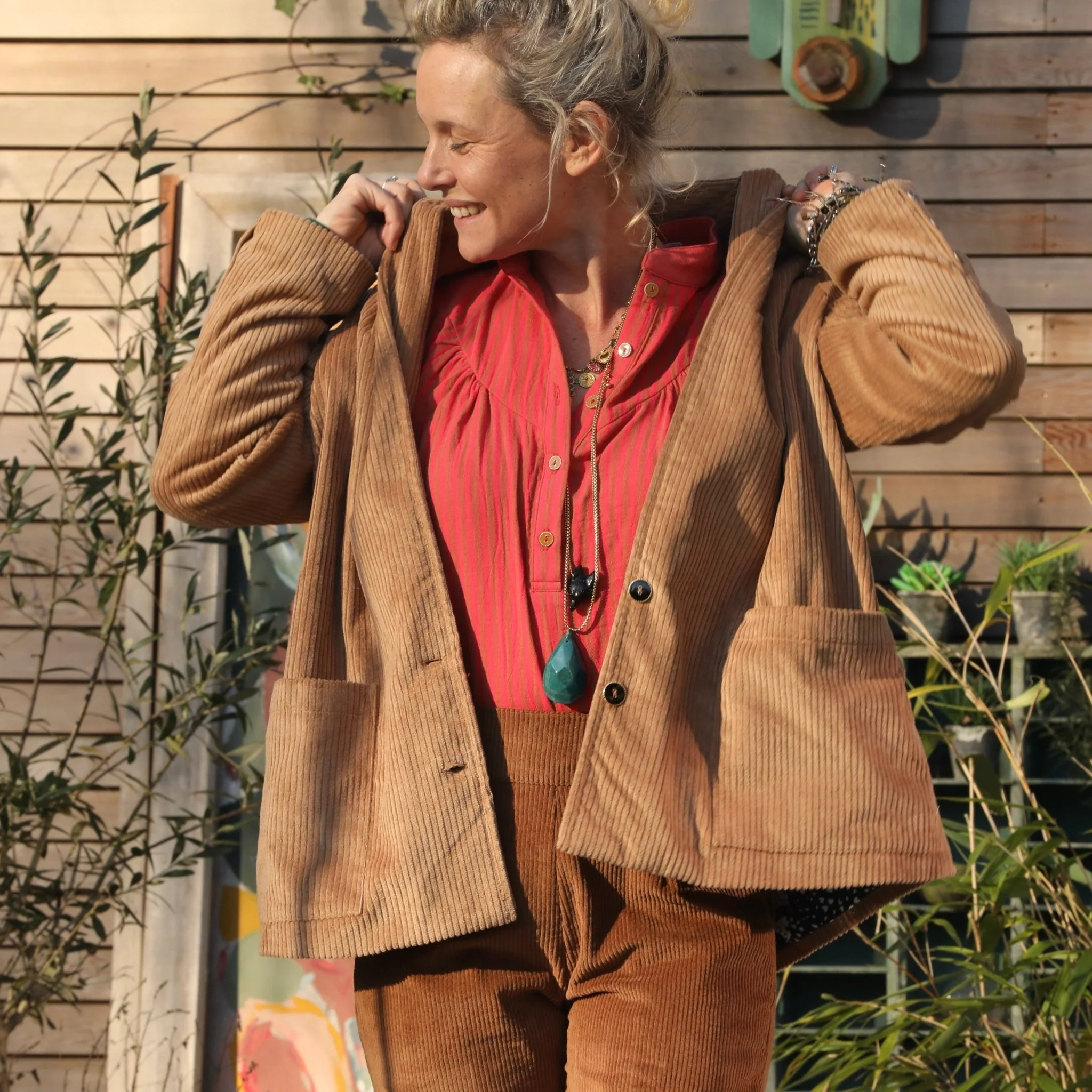 Veste Faustine - velours côtelé camel - Image 4