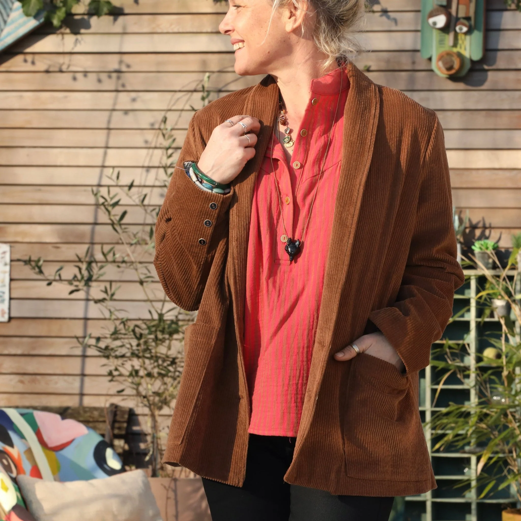 Veste Faustine - velours côtelé chamois - Image 5