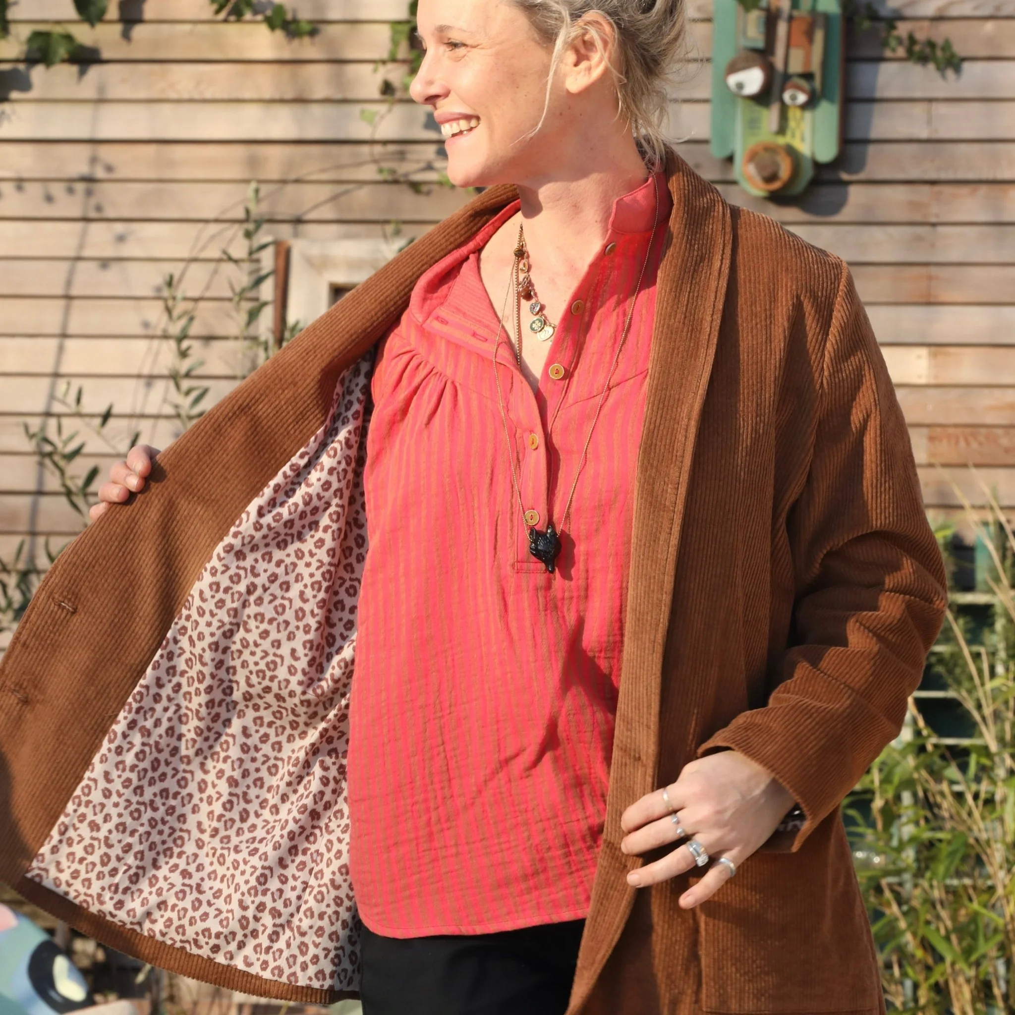 Veste Faustine - velours côtelé chamois - Image 7