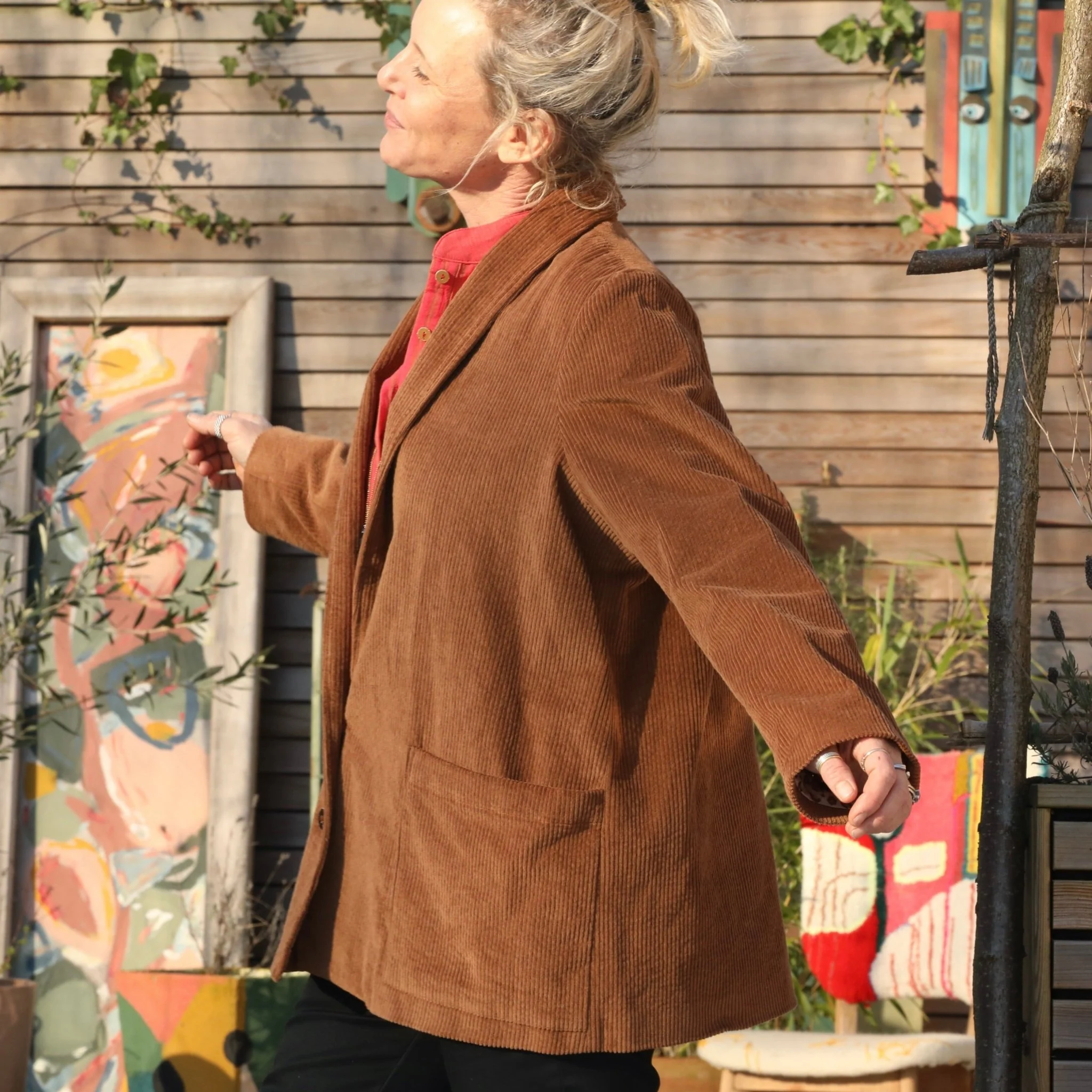 Veste Faustine - velours côtelé chamois - Image 9