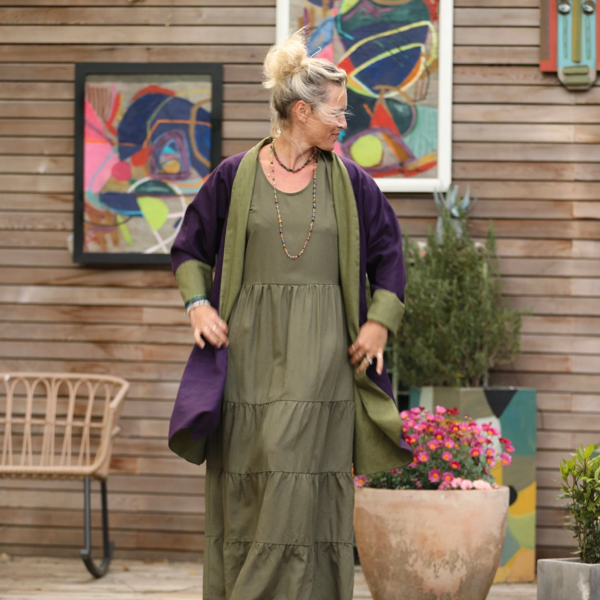 Veste Lisandre prune/vert pomme - Image 10