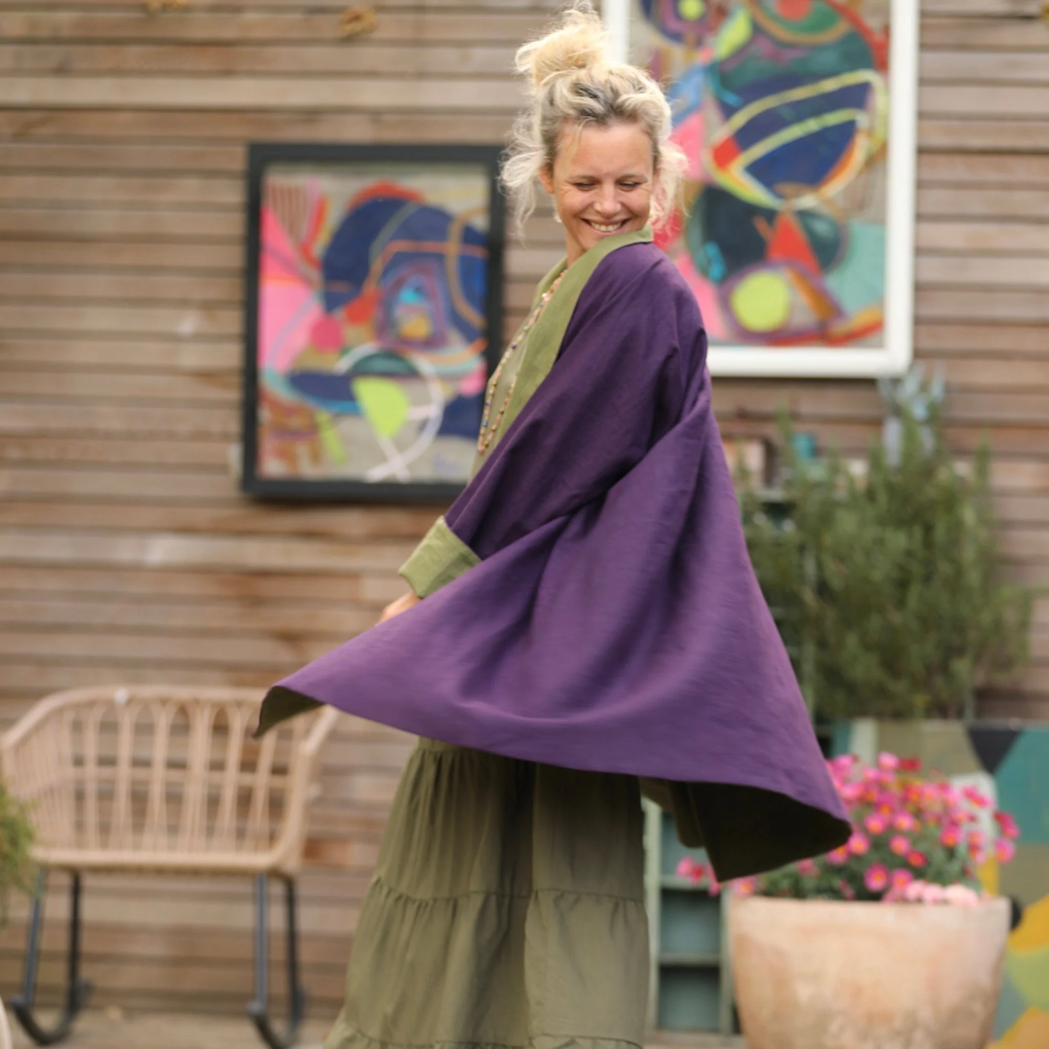 Veste Lisandre prune/vert pomme - Image 6