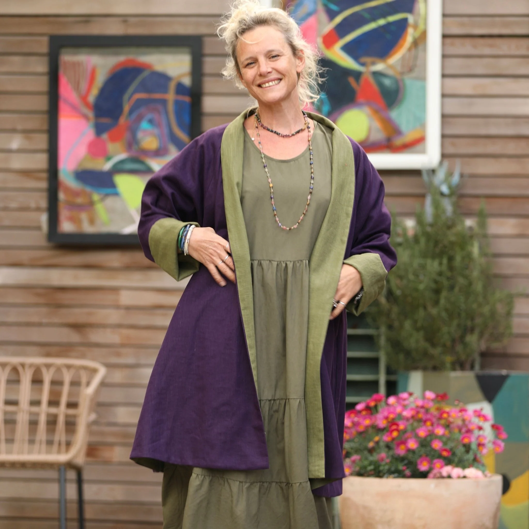 Veste Lisandre prune/vert pomme - Image 8