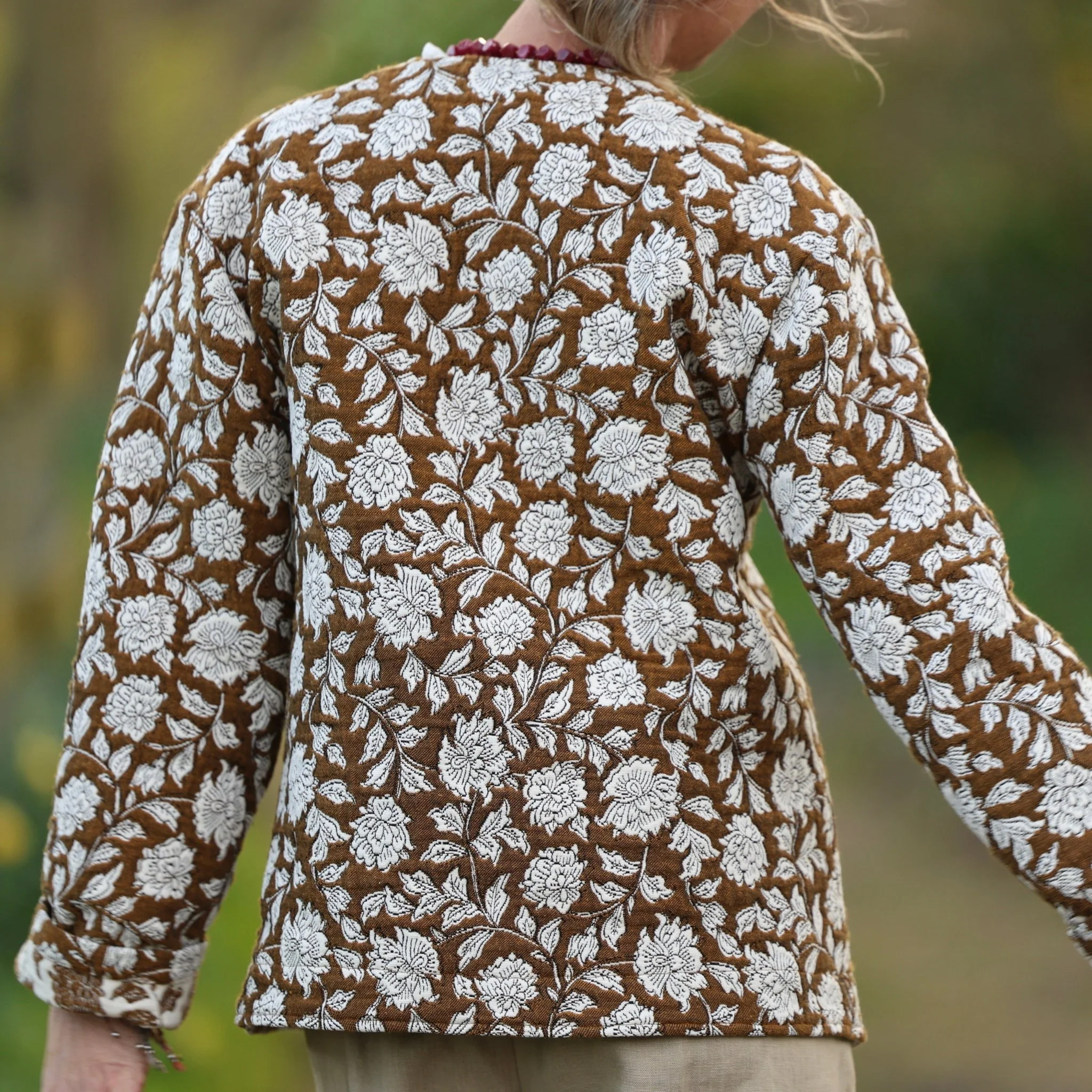 Veste Nathalie – Jacquard “Herbier mordoré” - Image 6