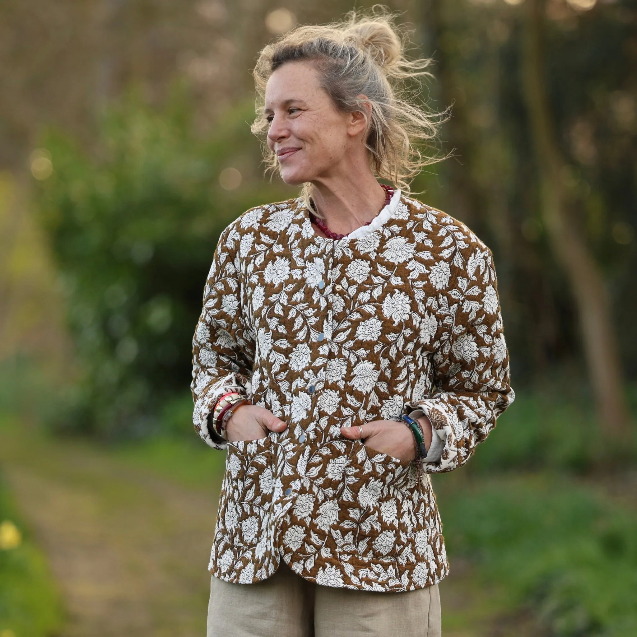 Veste Nathalie – Jacquard “Herbier mordoré” - Image 8