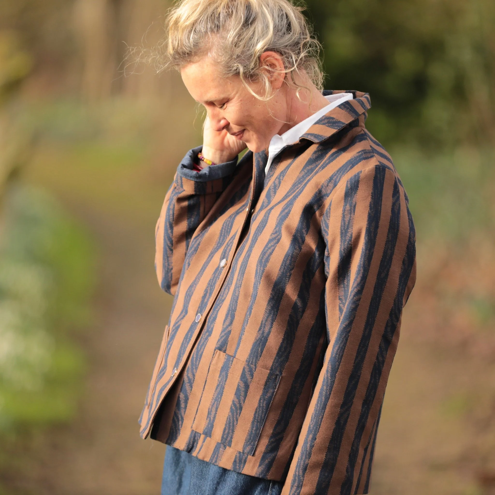 Veste Solveig Jacquard “Rayure Fauve” - Image 4