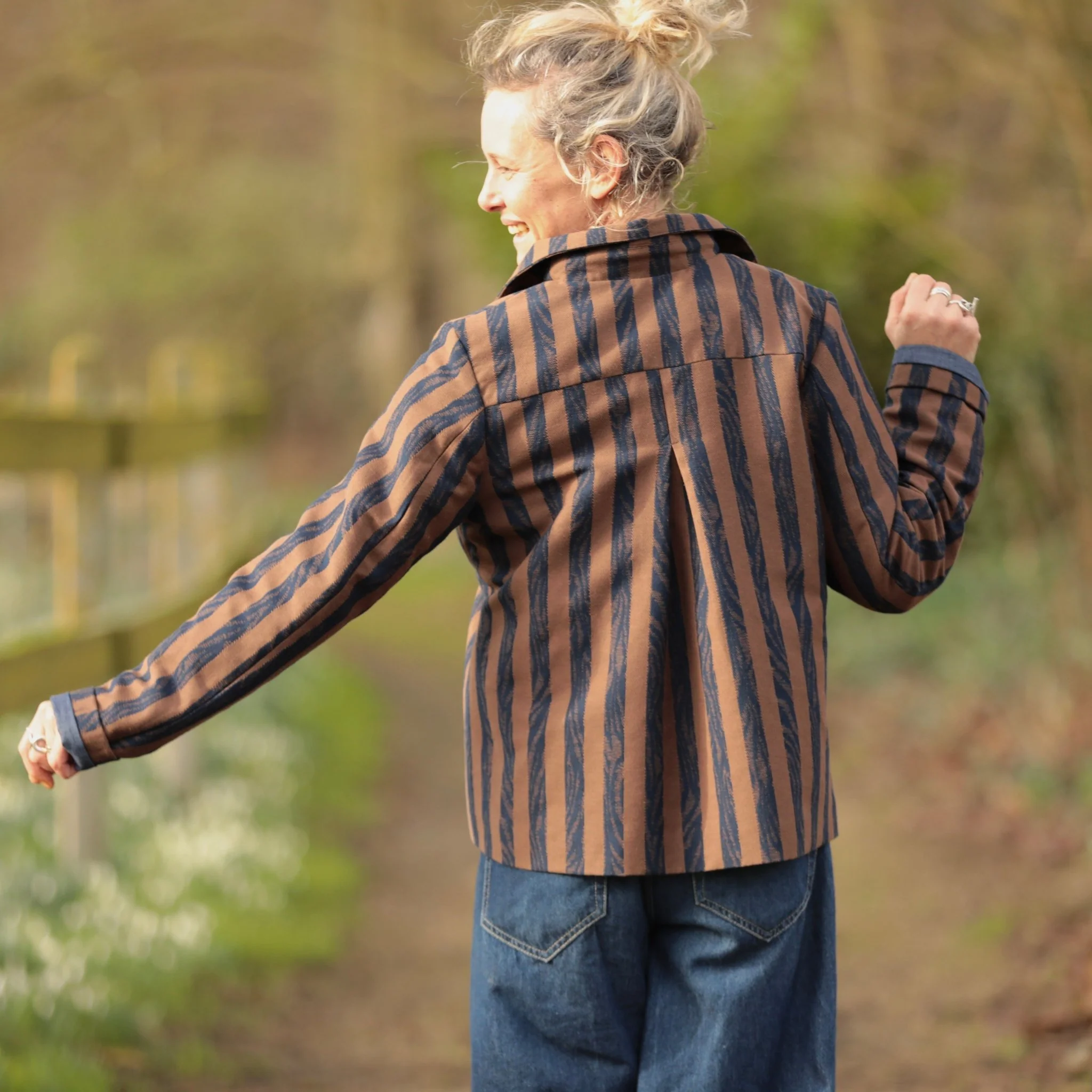 Veste Solveig Jacquard “Rayure Fauve” - Image 7