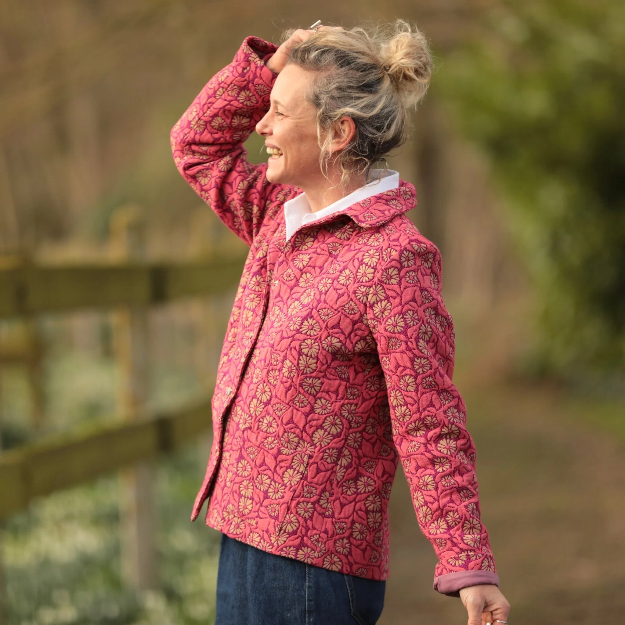 Veste Solveig Jacquard “Roseraie Framboise” - Image 10