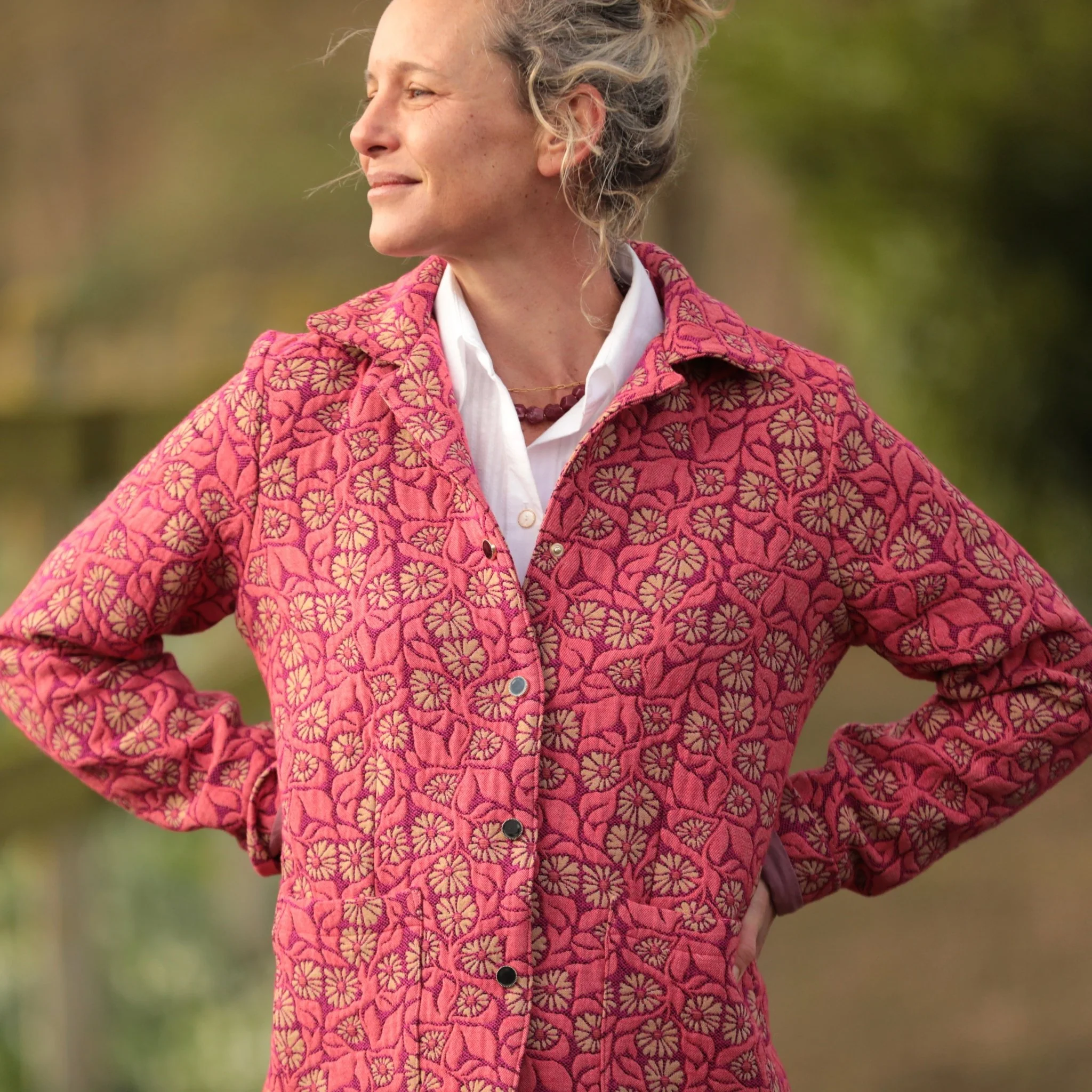 Veste Solveig Jacquard “Roseraie Framboise” - Image 12