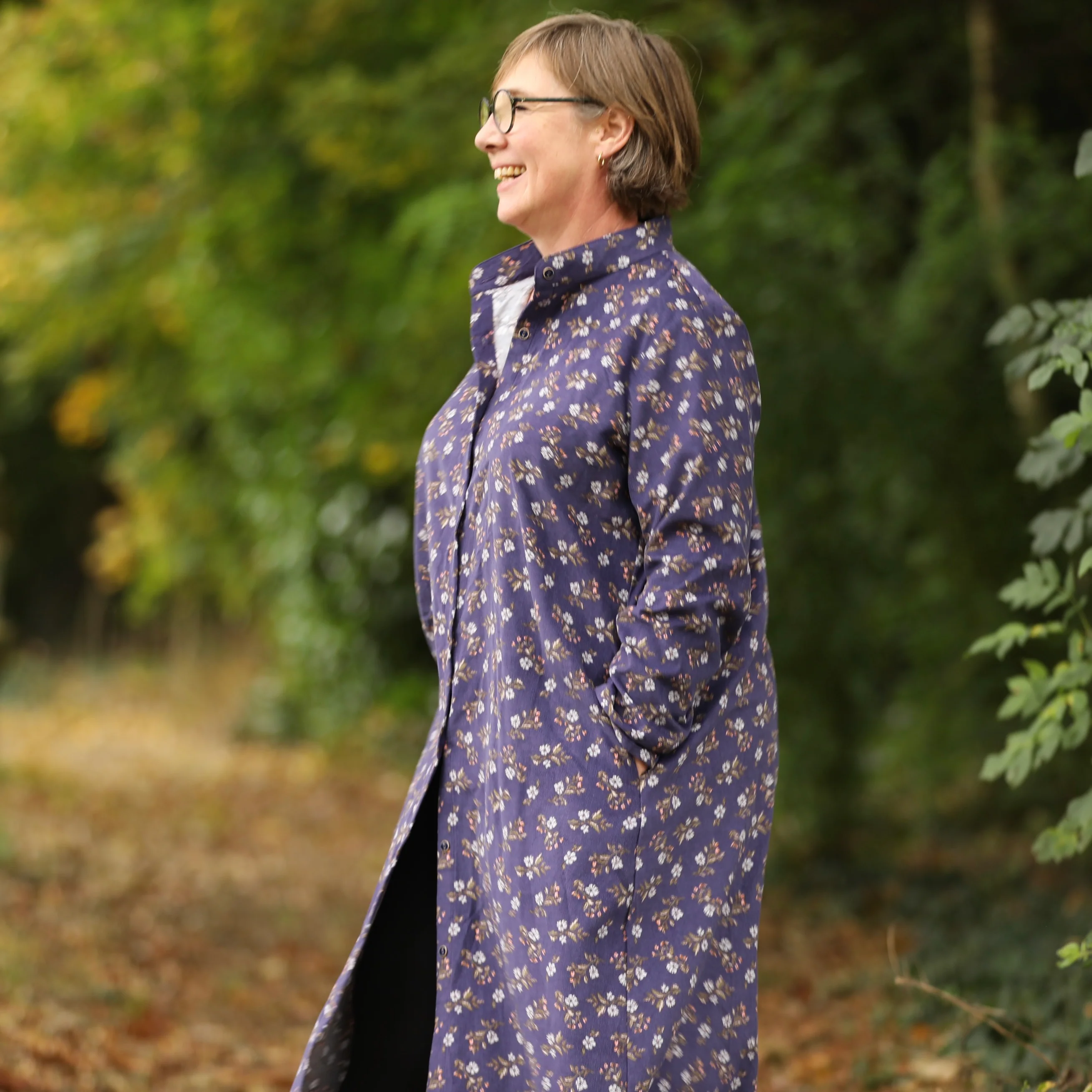 Robe Yuna - Velours milleraies Éclats de myosotis - Image 7